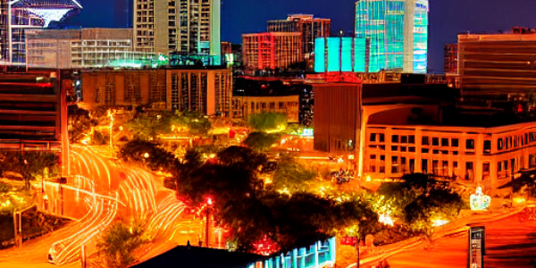 San Antonio SKyline at night. San Antonio was listed in the top zip codes for current real estate markets